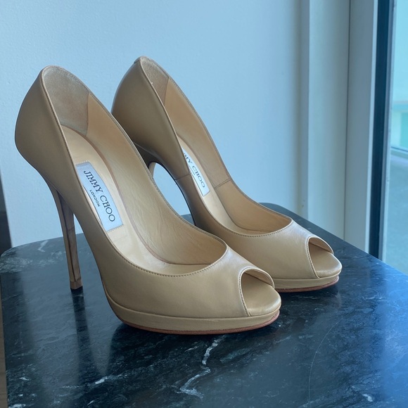 Jimmy Choo Shoes - Jimmy Choo Quiet Calfskin open toe shoes Nude